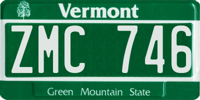 VT license plate ZMC746