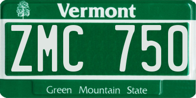 VT license plate ZMC750