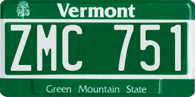 VT license plate ZMC751