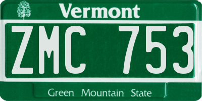 VT license plate ZMC753