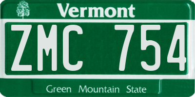 VT license plate ZMC754