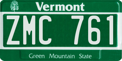 VT license plate ZMC761