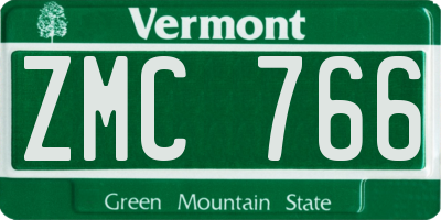 VT license plate ZMC766
