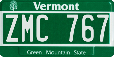 VT license plate ZMC767