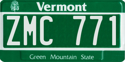 VT license plate ZMC771