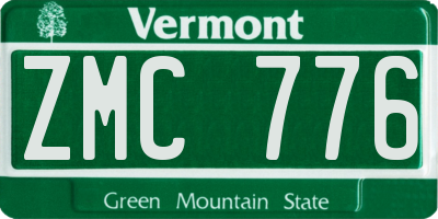 VT license plate ZMC776