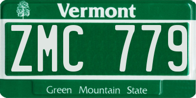 VT license plate ZMC779