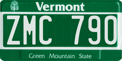 VT license plate ZMC790