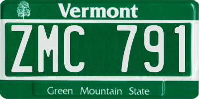 VT license plate ZMC791