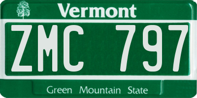 VT license plate ZMC797