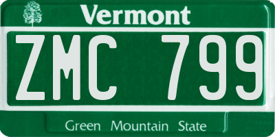 VT license plate ZMC799