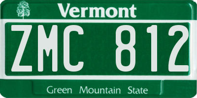 VT license plate ZMC812