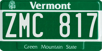 VT license plate ZMC817