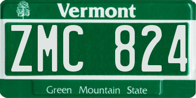 VT license plate ZMC824