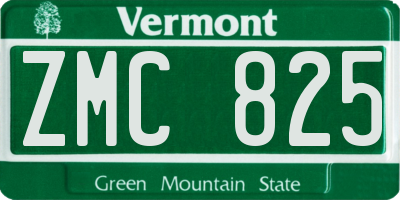 VT license plate ZMC825
