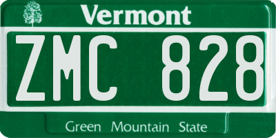 VT license plate ZMC828