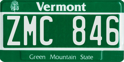 VT license plate ZMC846