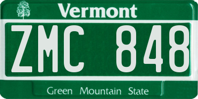 VT license plate ZMC848