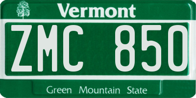 VT license plate ZMC850