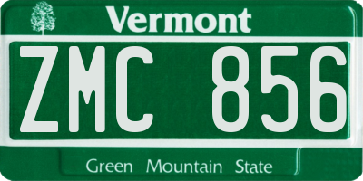 VT license plate ZMC856