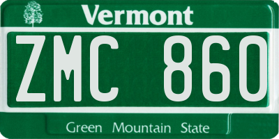 VT license plate ZMC860