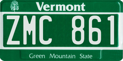 VT license plate ZMC861