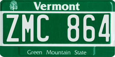 VT license plate ZMC864