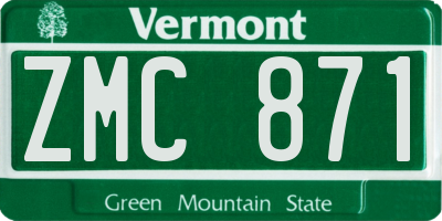 VT license plate ZMC871