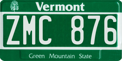 VT license plate ZMC876