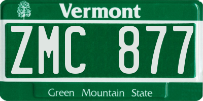 VT license plate ZMC877