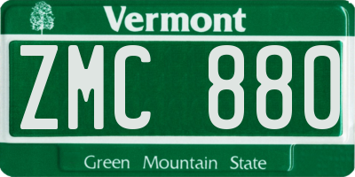 VT license plate ZMC880