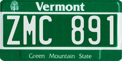 VT license plate ZMC891