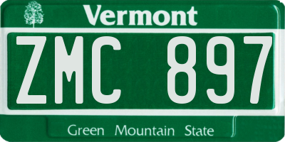 VT license plate ZMC897