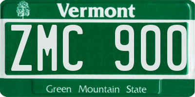 VT license plate ZMC900