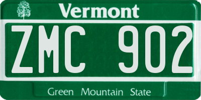 VT license plate ZMC902