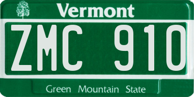 VT license plate ZMC910