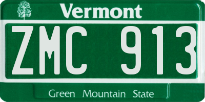 VT license plate ZMC913