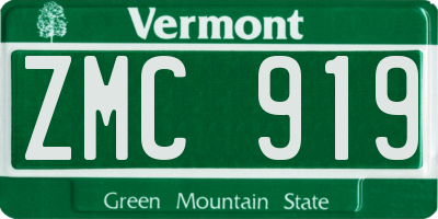 VT license plate ZMC919