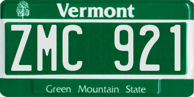 VT license plate ZMC921