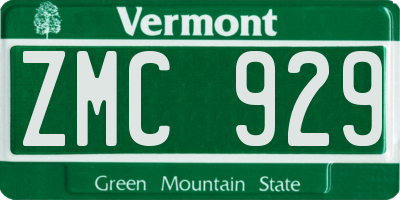 VT license plate ZMC929