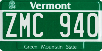 VT license plate ZMC940