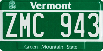VT license plate ZMC943