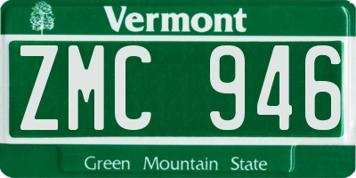 VT license plate ZMC946