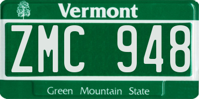 VT license plate ZMC948