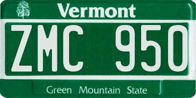 VT license plate ZMC950