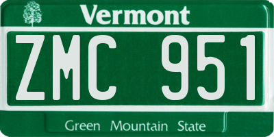 VT license plate ZMC951