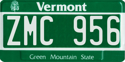 VT license plate ZMC956