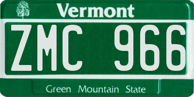 VT license plate ZMC966