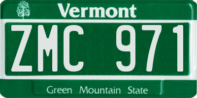 VT license plate ZMC971
