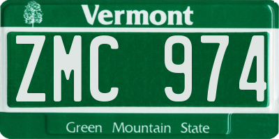 VT license plate ZMC974
